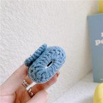 Wholesale Cute Design Cartoon Handcraft Wool Fabric Cover Skin for Airpod (1 / 2) Charging Case (Bunny Light Blue)